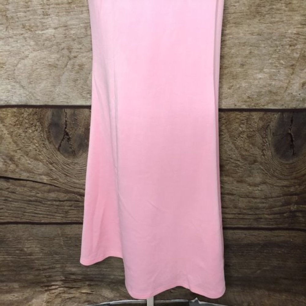 OrderPlus Med Pink One Ruffle Shoulder Maxi Dress - Picture 3 of 6